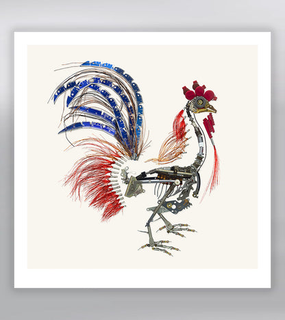 Rooster (Gallus Mechanicus) Signed Fine Art Print (10 x 10)