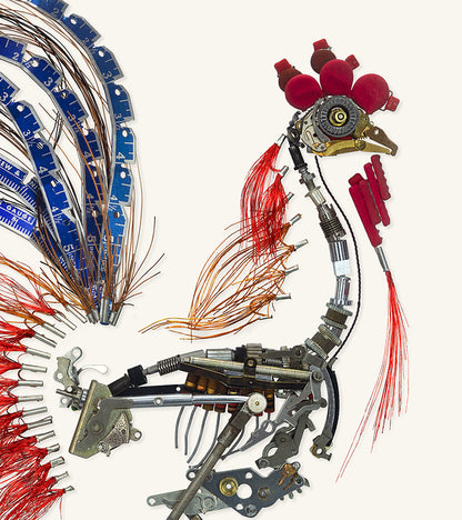 Rooster (Gallus Mechanicus) Signed Fine Art Print (10 x 10)