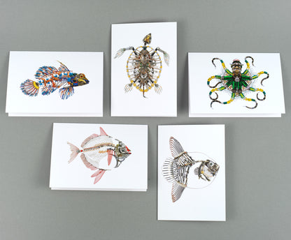 Water Creatures II: A6 Greeting Cards