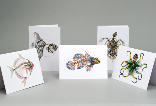 Water Creatures II: A6 Greeting Cards